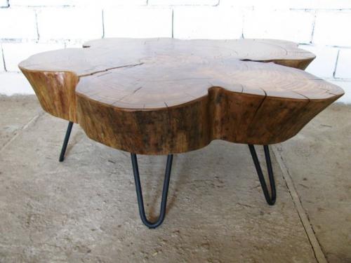Кофейные или обеденные столы из большого спила дерева. Чем хорош стол из спила?