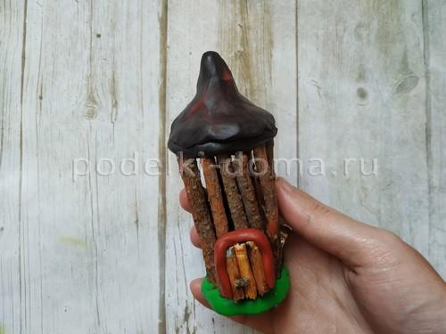 Поделка из веток домик. Домик и окошко — поделки из веточек