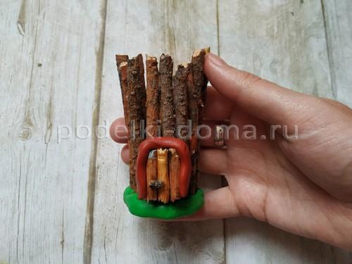 Поделка из веток домик. Домик и окошко — поделки из веточек