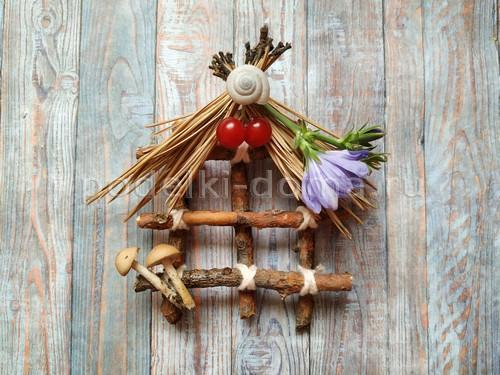 Поделка из веток домик. Домик и окошко — поделки из веточек