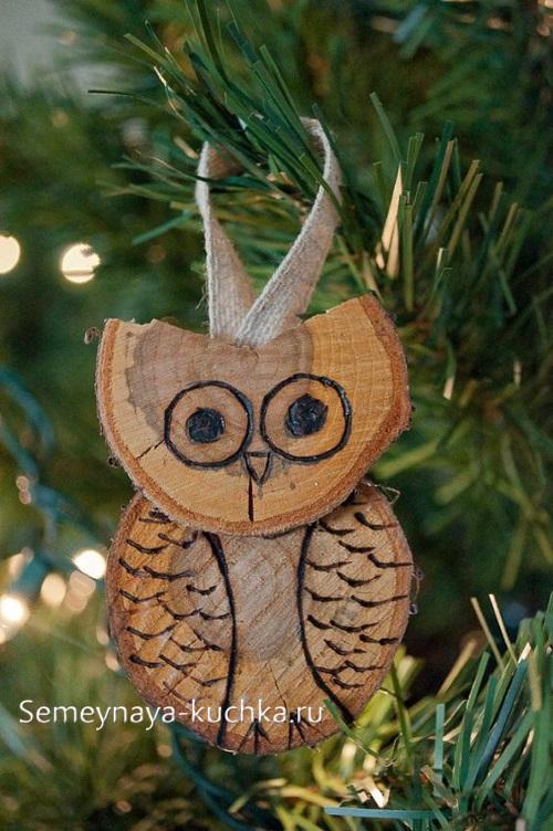Поделки из спилов дерева на Новый год. на Новый Год.