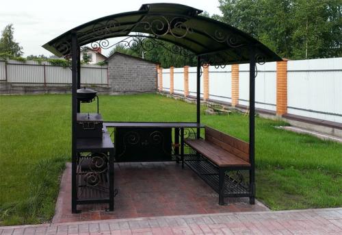 Беседка из металла с мангалом. Материалы для беседки