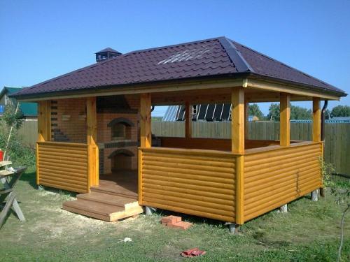 Беседка из металла с мангалом. Материалы для беседки