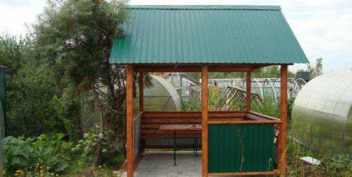 Обшивка беседки из металла своими руками. Варианты применения профнастила в беседках