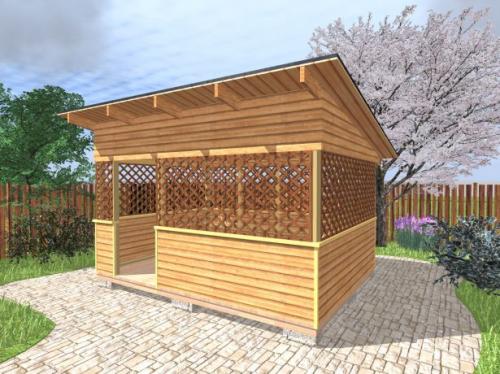 Односкатная беседка из металла. Как построить беседку с односкатной крышей своими руками