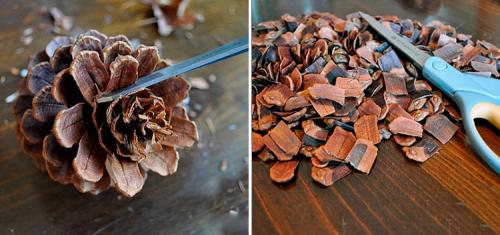 Мини елка своими руками. Используем шишки