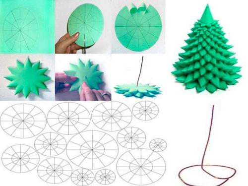 Большая елка своими руками из бумаги. Объемная елка своими руками: схемы и шаблоны для распечатывания
