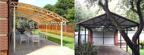 Крытый двор в частном доме своими руками. Из чего лучше сделать навес во дворе или на даче – 5 оптимальных вариантов