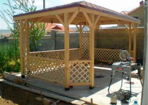 Простая беседка из дерева своими руками. Беседки с полом и без него