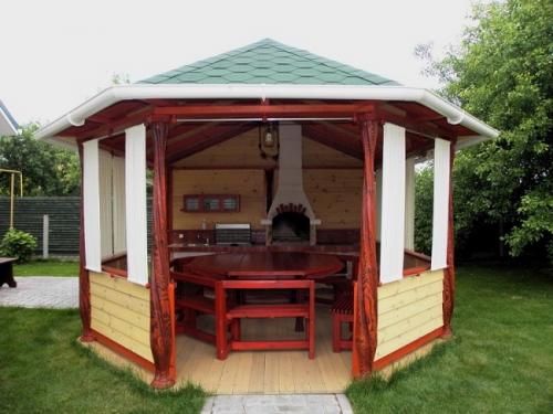 Круглые беседки с мангалом. Особенности беседки с мангалом