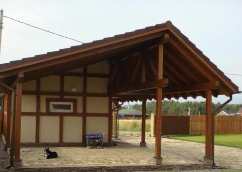 Навес из дерева к дому. Разновидности навесов