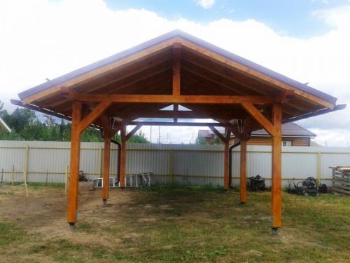 Навес из дерева к дому. Разновидности навесов