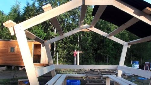 Бюджетная беседка своими руками без опыта от.. Процесс изготовления беседки