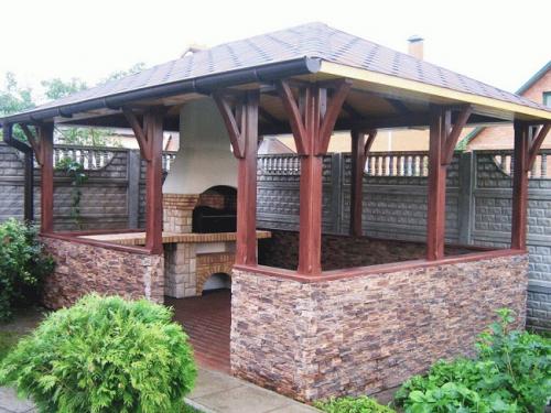 Бюджетная беседка с мангалом своими руками. Материалы для беседки