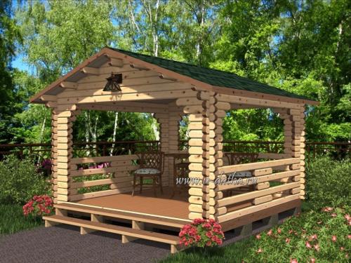 Самые простые беседки для дачи. Из ПВХ-ткани 01