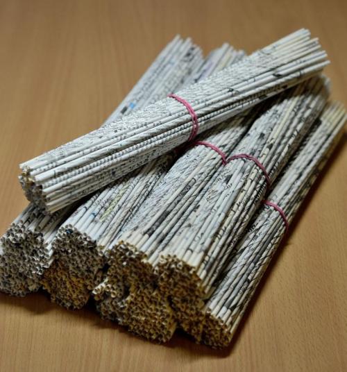 Плетение из газет для начинающих со схемами. Подготовительный этап 02