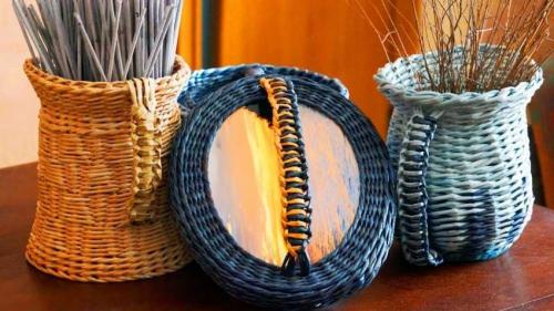 Плетение из газетных трубочек образцы. Плетение из газетных трубочек: схемы плетения и мастер-класс по созданию стильных вещей (90 фото)