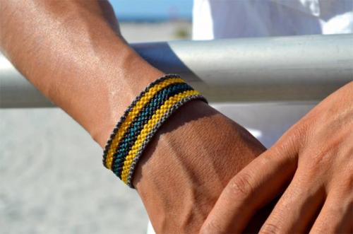 Плетение из бисера для начинающих браслеты. Схема плетения мужского браслета