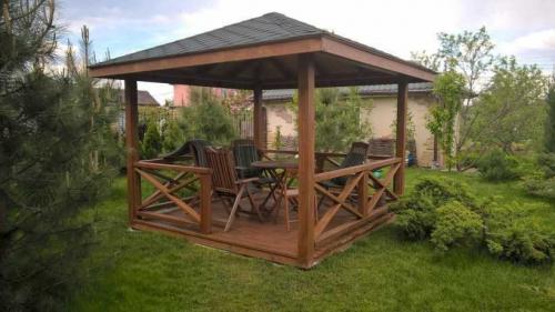 Беседки из дерева для дачи. Беседка из дерева — плюсы и минусы материала, типы беседок, мастер-класс по изготовлению и сборке своими руками