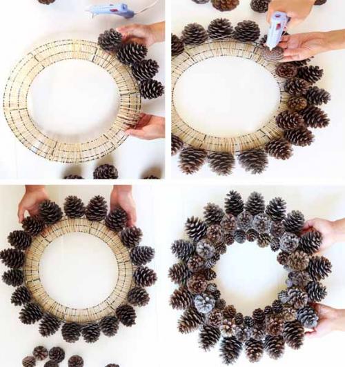 Новогодний венок на дверь своими руками. Новогодние венки на дверь своими руками: 7 пошаговых мастер-классов