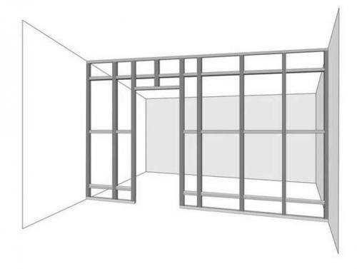 Перегородка из гипсокартона с дверью. Составление чертежа