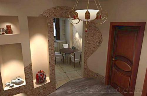 Зонирование кухни и гостиной аркой. Дизайн арки между кухней и гостиной фото 19 Зонирование кухни и гостиной аркой. Дизайн арки между кухней и гостиной фото 19