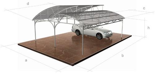 Арочный навес из поликарбоната и профнастила. Выберете материал 01 Арочный навес из поликарбоната и профнастила. Выберете материал 01