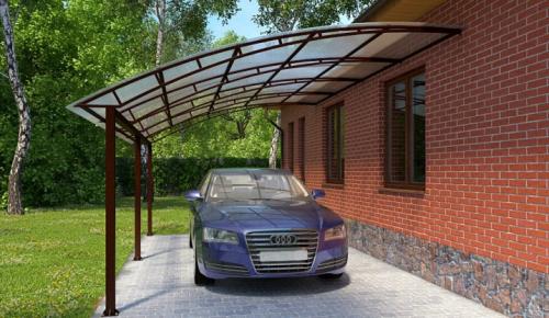Арочный навес для машины из поликарбоната в Москве и области. Арочные навесы 14