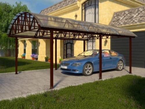 Арочный навес для машины из поликарбоната в Москве и области. Арочные навесы 12
