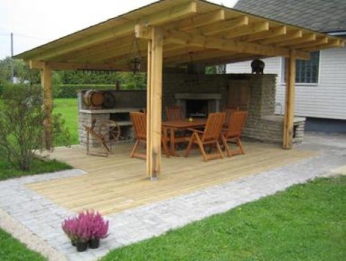 Навес из поликарбоната на деревянном каркасе. Как построить навес к дому: конструкция из дерева и поликарбоната