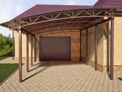 Навес из металлопрофиля своими руками. Типы навесных строений
