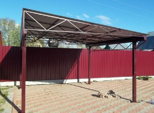 Навес из металлопрофиля своими руками. Типы навесных строений