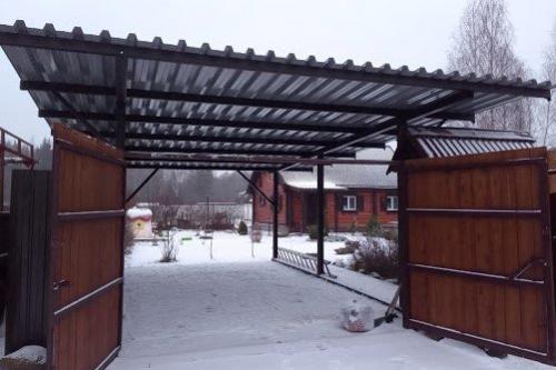 Металлический навес для дачи. Изготовление и монтаж навесов из металла