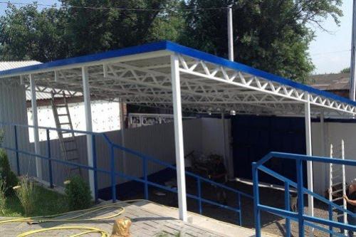 Металлический навес для дачи. Изготовление и монтаж навесов из металла
