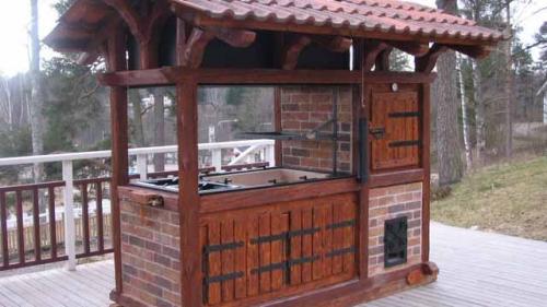 Дизайн беседки с мангалом.