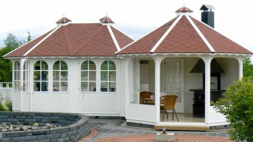 Дизайн беседки с мангалом.