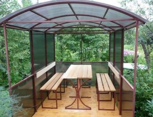 Простая беседка из профильной трубы. Беседка из профильной трубы: материалы, конструкции, этапы строительства