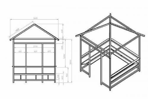 Чертеж беседки 3х3 из металла. Чертеж беседки из профильной трубы, как сварить самостоятельно конструкцию