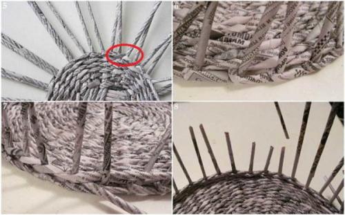 Плетеная мебель из бумажной лозы. Начало плетения — формируем донышко