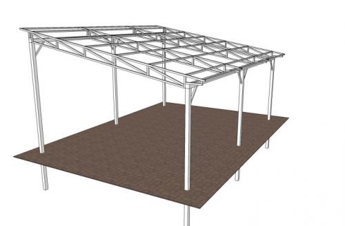 Навесы из металлопрофиля к дому. Какой бывает навес из профнастила, примыкающий к дому: фото основных конструкций 10