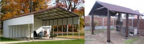 Односкатный навес из профнастила своими руками. Определяемся с видом и размером навеса