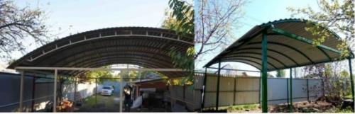 Односкатный навес из профнастила своими руками. Определяемся с видом и размером навеса