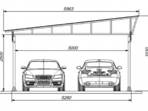 Делаем навес для автомобиля из металлопрофиля своими руками. Элементы каркаса из профтрубы 24
