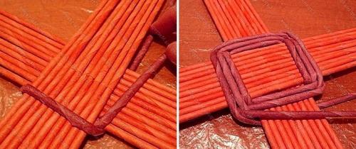 Плетение из бумажной лозы поднос. Поднос из газетных трубочек