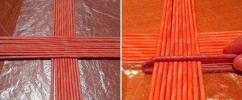 Плетение из бумажной лозы поднос. Поднос из газетных трубочек