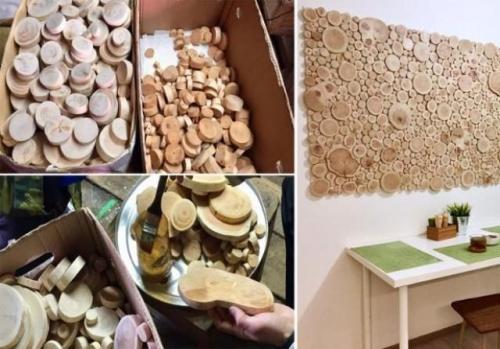 Как крепить спилы дерева на стену. Самостоятельное изготовление покрытия