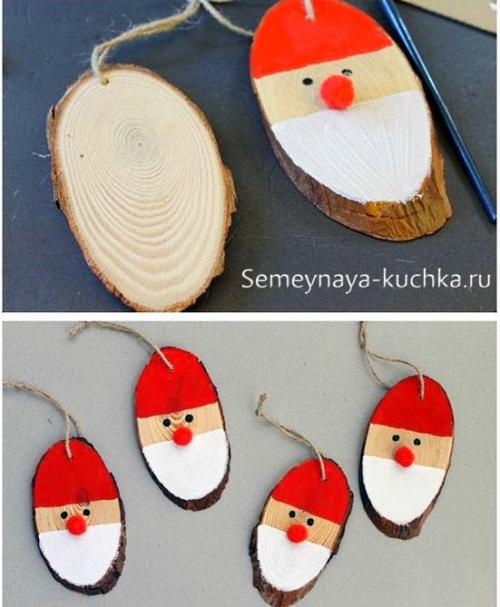 Поделки из спилов дерева на Новый год. на Новый Год.