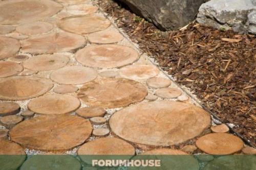 Из бревна своими руками. Дорожка и бордюры