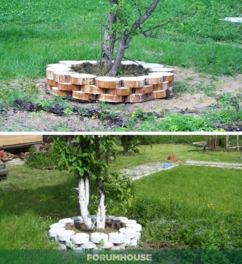 Из бревна своими руками. Дорожка и бордюры